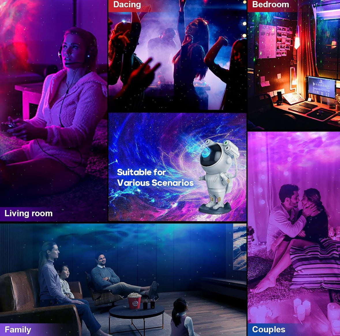 Astronaut Starry Sky Galaxy Projector Lamp with Remote.