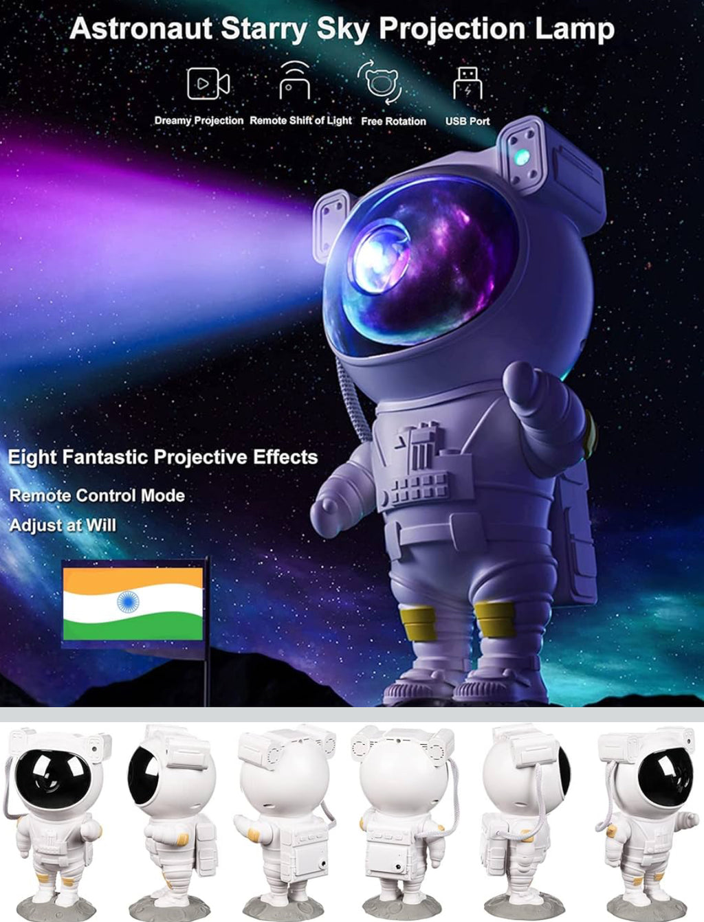 Astronaut Starry Sky Galaxy Projector Lamp with Remote.